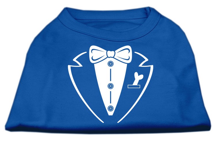 Tuxedo Screen Print Shirt Blue XS